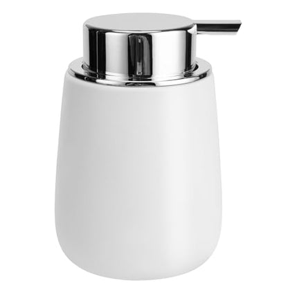 Soap Dispenser Ceramic with Easy-to-Press Pump Hand Lotion Liquid Dispenser for Shampoo Bathroom Kitchen 12 oz - color: Silverwhite