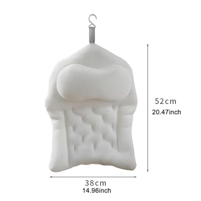 Bath Pillow for Bathtub, Breathable Polyester Headrest with Suction Cups, 20.5 x 15 in Neck and Back Support for Soaking Tub