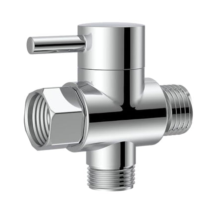 Brass Shower Arm Diverter Valve for Hand Held Showerhead and Fixed Spray Head,G 1/2 3-Way Bathroom Universal Shower System Replacement Part(Polished Chrome) - color: Chrome