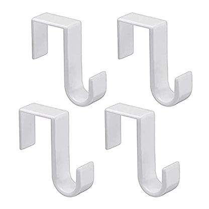1st Choice Over The Door Hooks 4 Pcs, Z-Shaped Door Hanger Hook Reversible Sturdy Over Door Hooks Fits The 1 3/8” and 1 3/4” Door Widths, Plastic Door Hook Hanger, Towels,White