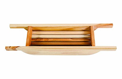 EcoDecors, 29 inch, Bath Tray for Tub, Bath Tub Tray Wood, Bathtub Table, Caddy for Bathtub in Natural Teak - style: 29" Caddy