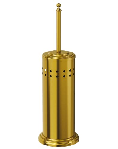 Dowry Toilet Plunger with Holder for Bathroom Gold 18.7In | Hidden Toilet Bowl Cleaners Long Handle with Cover Powerful Force Suction Cup Heavy Duty Deep Cleaning Gold 18.7In - color: Gold