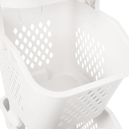 2/3/4-Layer Laundry Basket, Washing Storage Clothes Hamper w/Wheels, Narrow Vertical Rolling Laundry Cart, Bathroom Bedroom Clothes Storage Basket Cart for Towels, Blankets, for Hotel, Dorm (4-Tier) - size: 4-Tier