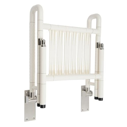 Wall Mounted Folding Shower Seat and Chair 19.69" Wide Foldable Shower Bench with Arms and Legs Home Care Stainless Steel Folding Shower Stool for Elderly, Pregnant Women and Disabled, 441lb Capacity - color: White