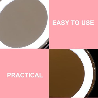 Ciieeo 10x Magnifying LED Lighted Bathroom Tabletop Makeup Mirror with Suction Cup, 7-inch Compact Vanity Mirror for Travel and Daily Use