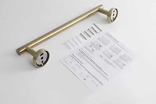 TocTen Bath Towel Bar - Thicken SUS304 Stainless Steel Bathroom Towel Holder, Towel Rod for Bathroom Heavy Duty Wall Mounted Towel Rack Hanger (16IN, Gold) - color: Gold, size: 16IN