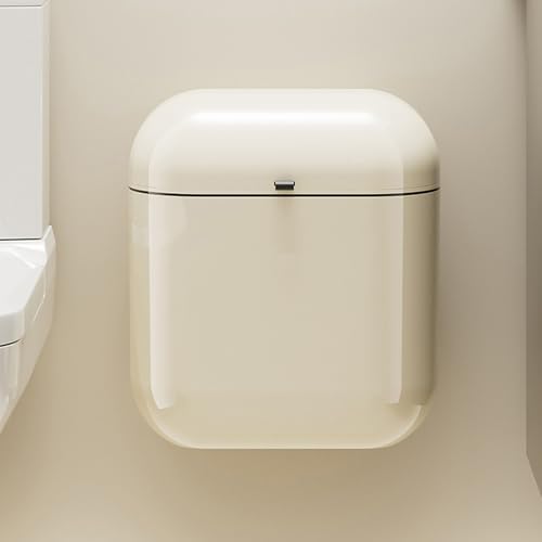 Wall Mounted Trash Can with Lid 8L 12L, Hanging Waste Basket for Kitchen Cabinet Door Bathroom, Large Capacity Garbage Bin - color: 9L