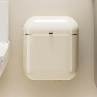 Wall Mounted Trash Can with Lid 8L 12L, Hanging Waste Basket for Kitchen Cabinet Door Bathroom, Large Capacity Garbage Bin - color: 9L