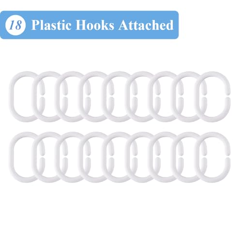 Extra Wide Shower Curtain Liner 108 x 72, Waterproof Heavy Duty Clear Vinyl Shower Liner for Bathroom and Bathtub, 18 Plastic Hooks - color: Clear, size: 108"W x 72"L (Pack of 1)