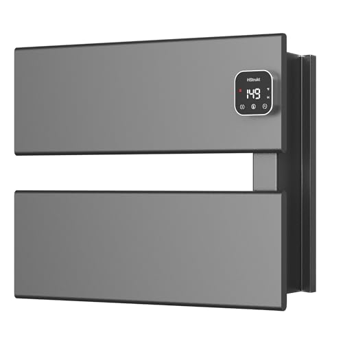 L Series Electric Towel Warmer for Bathroom, 2 Panel, Gun Gray | Thermo Control and Timer, Fast Heat in 3 Mins, Memory Function, Work with Smart Plug, Right-Wiring - color: Gun Gray, size: 2 Panel
