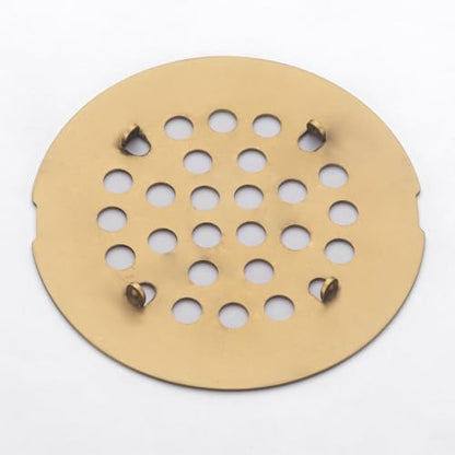 Snap-in Shower Drain Cover 4-1/4 inch Shower Strainer Grid Round (1, Brushed Golden) - color: Brushed Golden