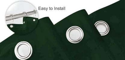 Dependable Industries inc. Essentials Premium 6 Gauge EVA Shower Curtain Liner - PVC Free Magnetized Bottom Odorless with Rustproof Grommets (Hunter Green) - color: Hunter Green