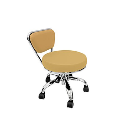Dayton Garage Rolling Seat (Cashmere) Pneumatic, Short Stool with Adjustable Height 13"-15", Perfect for Garage Task, Home Cleaning, Bathroom Short Seat, Technician Task - color: Cashmere