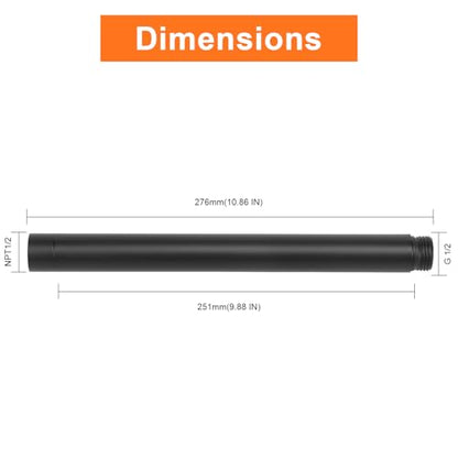 Shower Head Extension Arm, Shower Extender Water Outlet- Lowers Existing, Shower Pipe Extension for Bathroom, Made of Solid Metal Stainless Steel(10 Inch, Matte Black) - color: Matte Black, style: 10 Inch