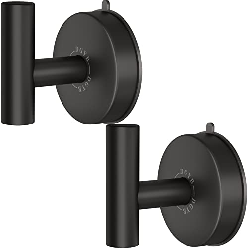 DGYB Large Suction Cup Hooks for Shower Set of 2 Black Towel Hooks for Bathrooms Stainless Steel Suction Hooks for Inside Shower 15 Lb Removable Wall Hook for Hanging Heavy Duty - color: Matte Black