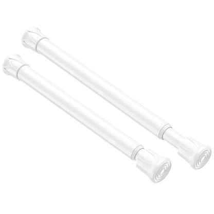 2 Pack Small Spring Tension Curtain Rod 8 to 12.5 Inch, Thin DIY Tension Rods No Drill for Slim Window Cupboard Closet Sidelights, White - color: White, size: 8" to 12.5"-2Pcs