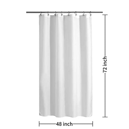 ALYVIA SPRING 48x72 Stall Waterproof Fabric Shower Curtain or Liner White | 2 Magnets, Soft Cloth & Hotel Quality, Machine Washable, Light-Weight, Stall Size - color: White, size: 48"W x 72"L (Pack of 1)