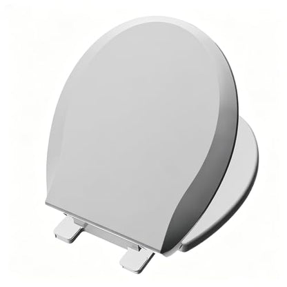 Toilet Seat, Round, Ice Grey, PP Material, 16.5 Inch, Soft Close, Anti-Slip, Never Loosen, Easy Clean, B2B Avilable,2 Years Support - color: Ice Gray, size: Round 16.5inch