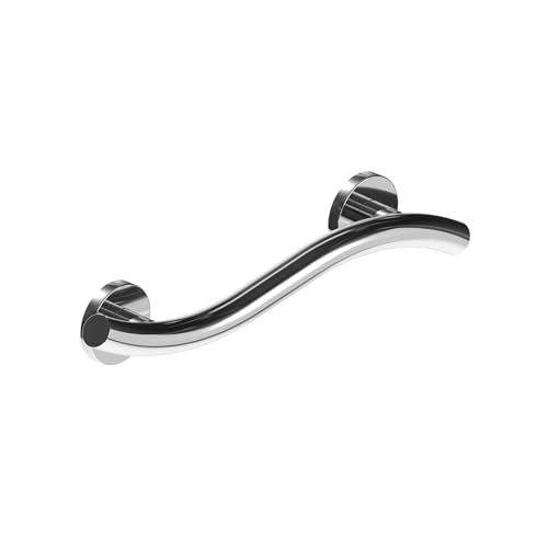 HEALTHCRAFT Wave Grab Bar 18" Single Pack, ADA Rail - Polished Chrome | Wave-shaped decorative grab bar, ADA compliant, 500 lb capacity - color: Polished Chrome, size: 18" 1-Pack