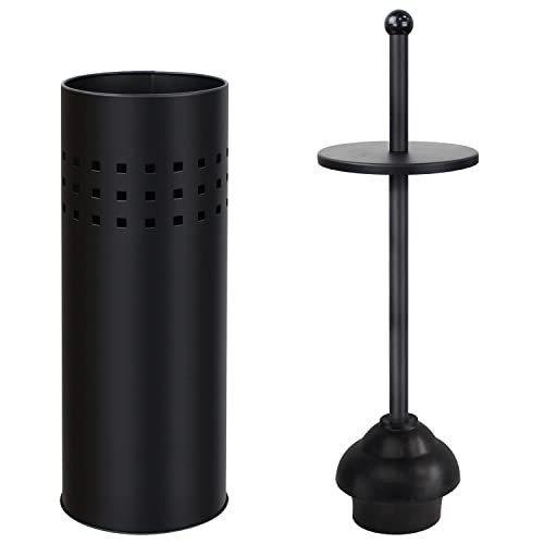 Blue Donuts Toilet Plunger with Holder for Bathroom, Multi Drain Suitable Also for Bathtubs, Quick Dry, Black - color: Black