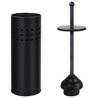 Blue Donuts Toilet Plunger with Holder for Bathroom, Multi Drain Suitable Also for Bathtubs, Quick Dry, Black - color: Black