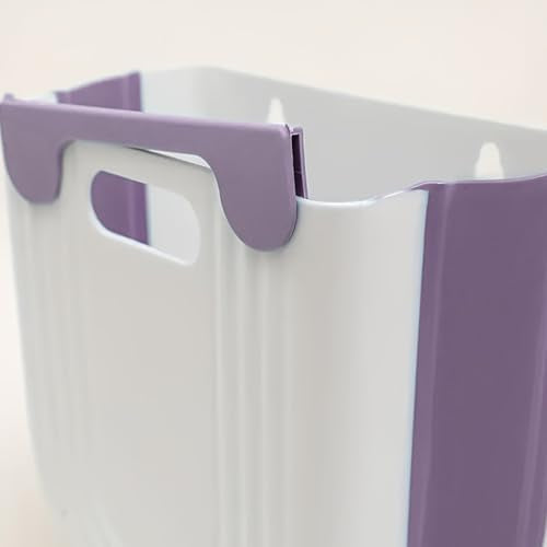 Collapsible Waste Bin for Kitchen, Kitchen Trash Can, Wall Mounted Waste Bin for Kitchen & Bathroom, Purple - color: Purple