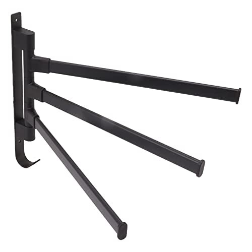 Swivel Hand Towel Bar, Swing Arm Towel Rack, 4-Arm Wall Mounted Bathroom Holder with Heavy Duty Aluminum, Rustproof & Matte Black Finish, Ideal for Bathroom (3 Arms) - color: 3 Arms