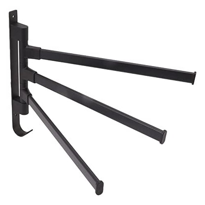 Swivel Hand Towel Bar, Swing Arm Towel Rack, 4-Arm Wall Mounted Bathroom Holder with Heavy Duty Aluminum, Rustproof & Matte Black Finish, Ideal for Bathroom (3 Arms) - color: 3 Arms