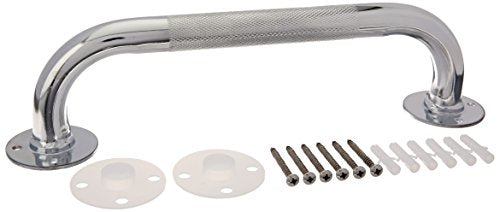 Grab Bar for Bathroom Safety, Showers and Walls, Chrome Bath Handle for Elderly, Seniors, Disabled, ADA, Knurled Chrome (12 inch) - size: 12"