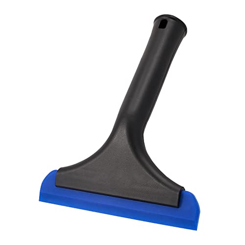 Small Silicone Squeegee Window Shower Squeegee Tool,Auto Water Blade for Car Windshield, Window, Mirror, Glass Door,Bathroom - color: Black+ Blue