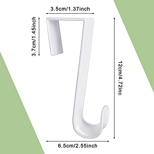Jetec 8 Pcs Plastic Over the Door Clothes Hooks Bulk 4.72 Inch Long White Clothing Hanger Hooks Over the Door Hanging Hanger for Home Kitchen Bedroom Decoration (4.72‘’ Long)