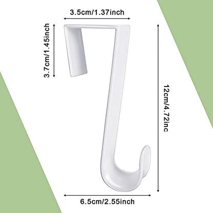 Jetec 8 Pcs Plastic Over the Door Clothes Hooks Bulk 4.72 Inch Long White Clothing Hanger Hooks Over the Door Hanging Hanger for Home Kitchen Bedroom Decoration (4.72‘’ Long)