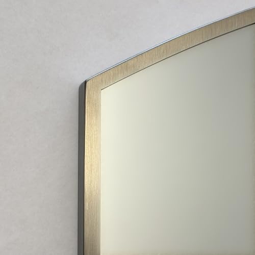 16x20 Harper Crescent Metal Framed Rectangle Recessed Bathroom Medicine Cabinet, Arced Mirror, 14x18 in-Wall Opening, Adjustable Glass Shelves, Magnet Close, Brushed Nickel - color: Brushed Nickel, size: 16x20
