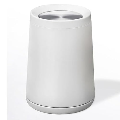 2.1Gallon/8L Metal Trash Can with Lid,Large Capacity Trash Bin,White Garbage Can, Elegant Waste Basket,for Bathroom,Bedroom, Living Room,Office,Hotel,Business(32A white-8L) - color: 32A white-8L