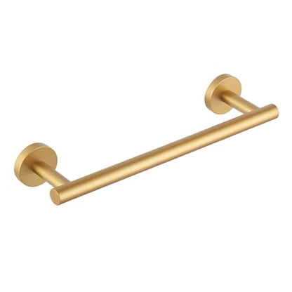GERZWY 12-Inch Bathroom Towel Bar Modern Round Style Gold Stainless Steel Hand Towel Holder Wall Mount AG1101C30.5-BE - color: Gold, size: 12 Inch (Pack of 1)