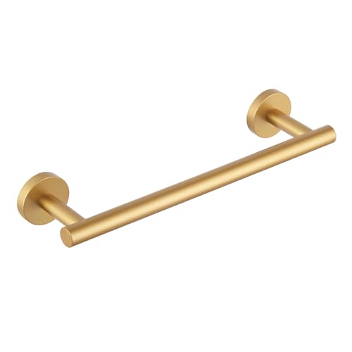 GERZWY 12-Inch Bathroom Towel Bar Modern Round Style Gold Stainless Steel Hand Towel Holder Wall Mount AG1101C30.5-BE - color: Gold, size: 12 Inch (Pack of 1)