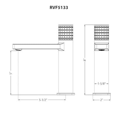 Ruvati Emilio Single Hole Diamond Pattern Bathroom Faucet in Stainless Steel Brushed Nickel - RVF5133BN - color: Brushed Nickel