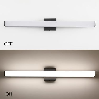Bathroom Vanity Light Brushed Nickel Square LED 24 inch 14W 4000K Natural White Light Wall Bar Lighting Fixtures Over Mirror (Matte Black, 31.5in 4000K Dimmable) - color: Matte Black, size: 31.5in 4000K Dimmable
