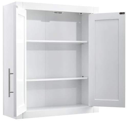 Crosley Furniture Savannah 3-Piece Wall Kitchen Storage Cabinet, Cabinets for Laundry, Bathroom, White - color: White, style: 3-Piece Bathroom Cabinet