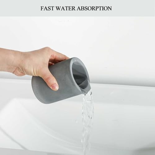 Drying Stone Toothbrush Holders, Diatomite Quick Drying Electric Toothbrush Organizer for Bathroom, Beige - color: Beige