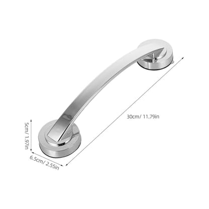 Zerodeko Suction Grab Bars for Shower 12 Inch Chrome Suction Shower Handles for Elderly Bathroom Safety Handrail Wall-Mounted Silver Grab Bar for Glass Doors