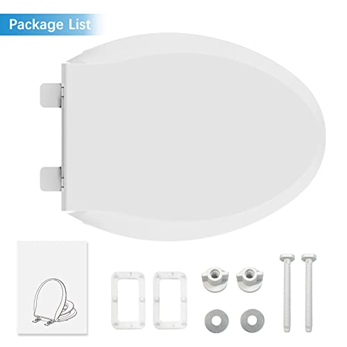 Toilet Seat, Elongated Toilet Seat with Toddler Seat Built in, Potty Training Toilet Seat Elongated Fits Both Adult and Child, with Slow Close and Magnets- Elongated - color: White, size: Elongated, style: With Toddler Seat