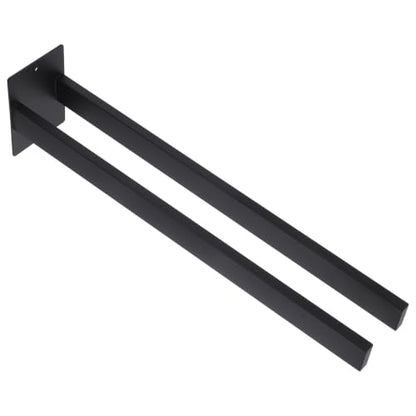 Double Towel Rack for Drying Wall Mounted Stainless Steel Black Dual Rod Design Towel Holder for with Tools and Instructions Bathroom Kitchen Small Items