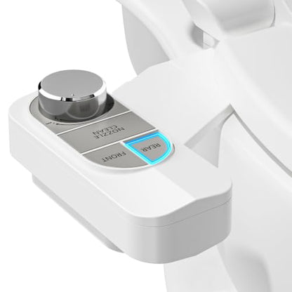 SAMODRA Non-Electric Bidet Attachment for Toilet – Self-Cleaning Dual Nozzle (Frontal & Rear Wash), Adjustable Water Pressure, Fits Most Toilets, Easy Installation (Pebble Gray) - color: Pebble Gray
