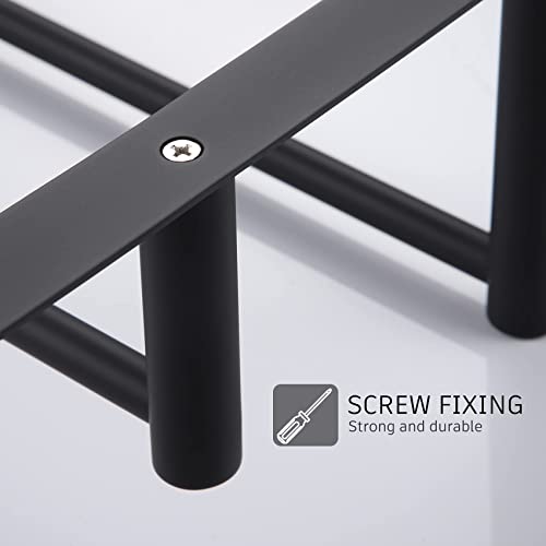 KOKOSIRI Bath Towel Bars Matte Black Bathroom 3-Tiers Ladder Towel Rails Wall Mounted Towels Shelves Rack Stainless Steel, B5002BK-L24 - color: Black, size: 24-Inch