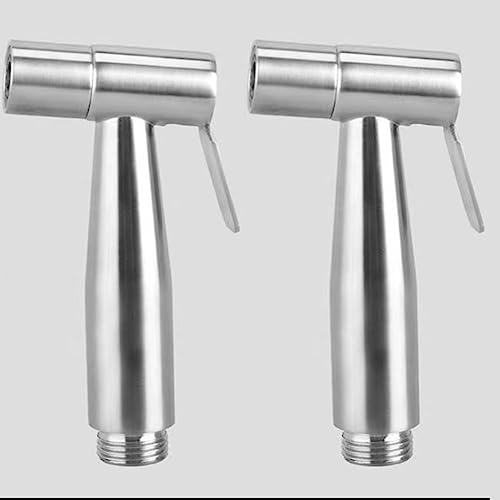 2 Pieces Bidet Toilet Sprayer Head Stainless Steel Handheld Sprayer for Cloth Diaper, Bathroom, Kitchen and Toilet Cleaning