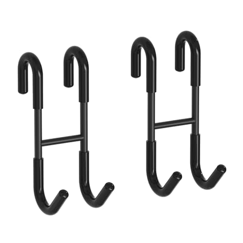 BWE 2 Pack Shower Door Hooks,304 Stainless Steel Over Door Hooks | Towel Hooks for Bathroom Frameless Glass Shower Door 0.47"(12mm),Drilling-Free Hanger Shower Hooks,Matte Black - color: Matte Black