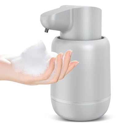 Automatic Soap Dispenser, Rechargeable & Touchless with 4 Adjustable Levels, 15oz/420ml, Waterproof, Wall Mountable for Kitchen, Bathroom, Hotel (Foam, Grey) - color: Gray, style: Foam