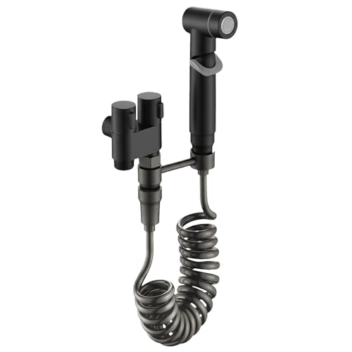 Handheld Bidet Sprayer for Toilet Baby Cloth Diaper Spraying Kit Bathroom Toilet Bidet Attachment Set for Bathing Pets and Feminine Hygiene Matte Black - color: Black Matte