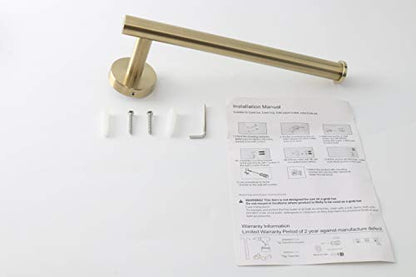 TocTen Hand Towel Holder/Towel Ring - Thicken SUS304 Stainless Steel Bathroom Hand Towel Bar, 9Inch Heavy Duty Wall Mounted Towel Rack Hanger (Brushed Gold) - color: Gold, size: 9 In-Round